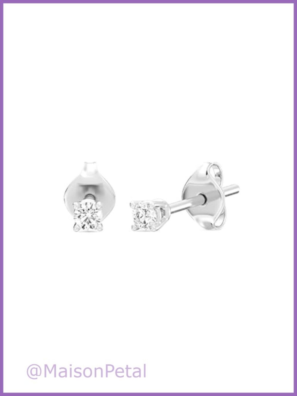 Lab-Grown Diamond Stud Earrings 925 Sterling Silver 14KT Gold Plated